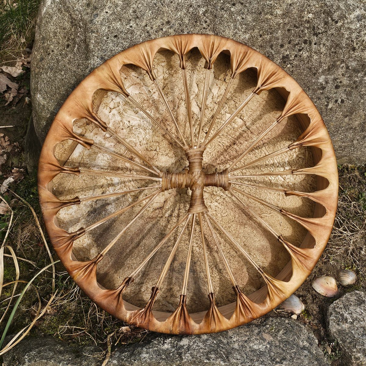 Tambour de chaman pleine lune ø 45 cm - Frêne - Cerf