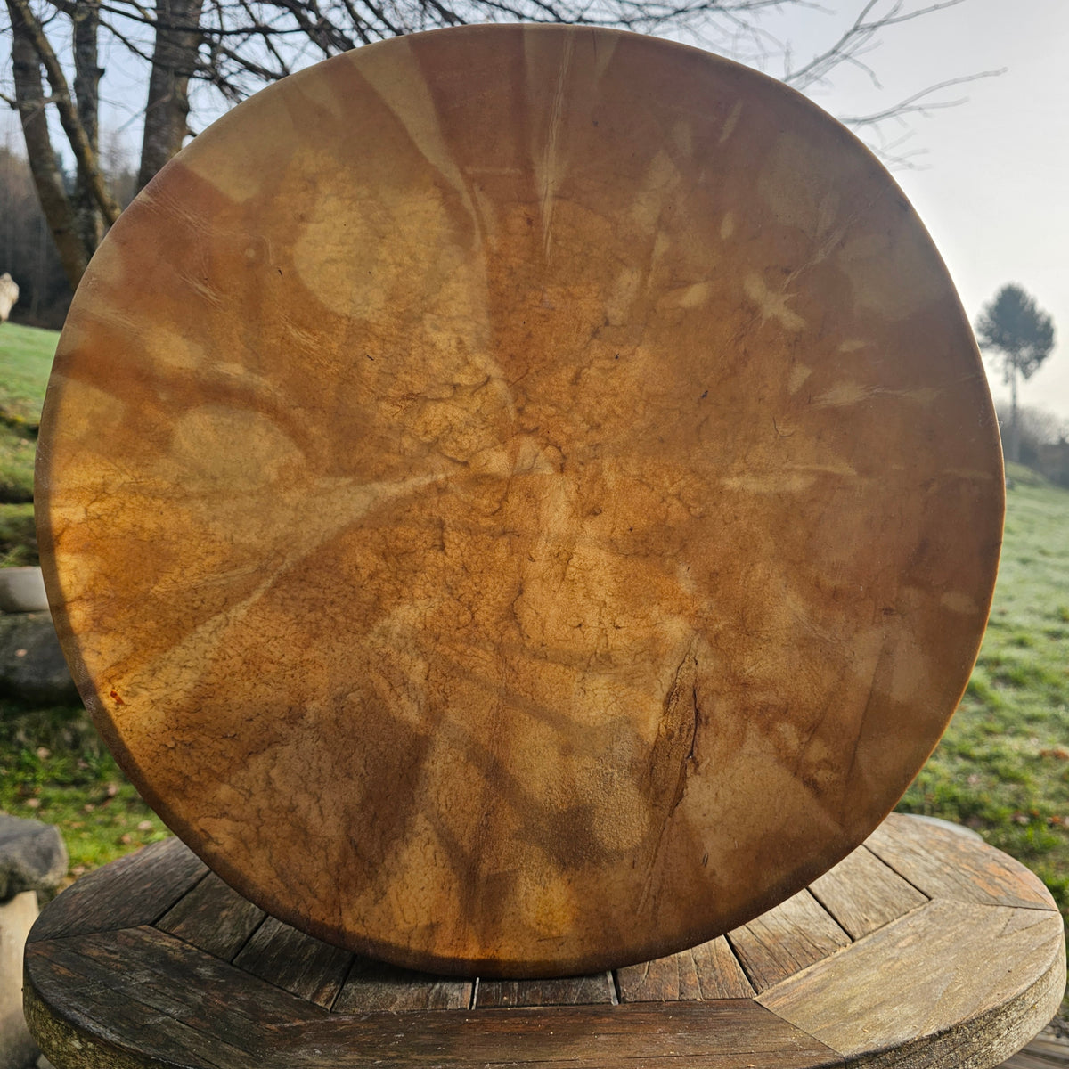 Tambour de chaman pleine lune ø 45 cm - Frêne - Cerf