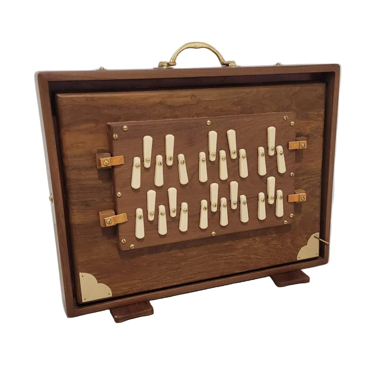 Boîte de shruti en teck en sol double | grand | en 440 Hz ou 432 Hz