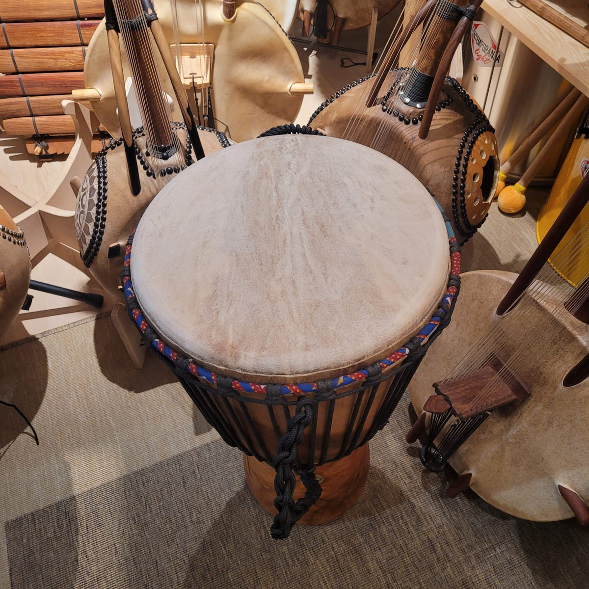 Djembe from Ghana, Ø 35 cm, H 64 cm