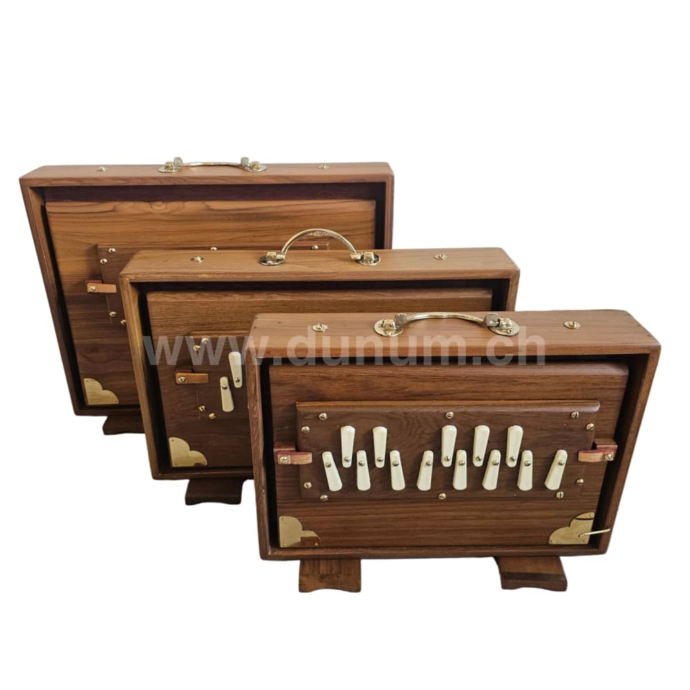 Shrutibox Small / Medium / Large – 13 chromatische Töne 440 Hz Teakholz inkl. Tasche.