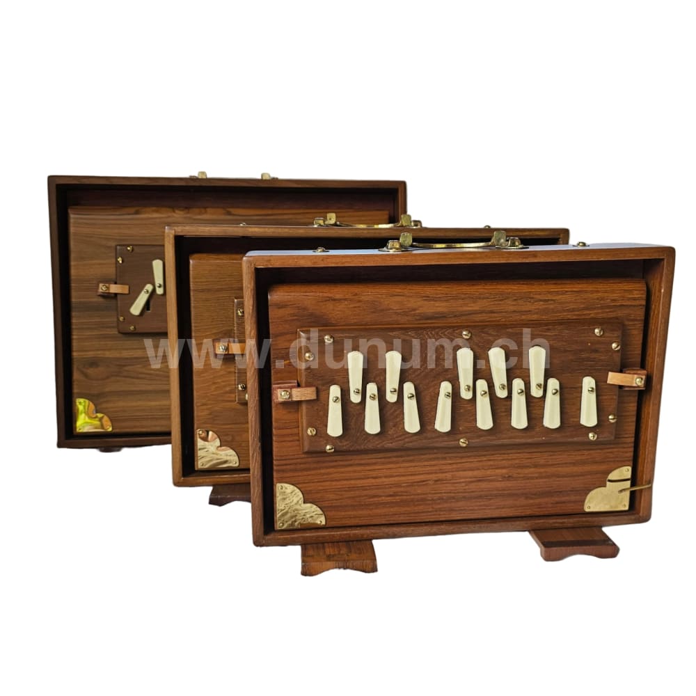 Shrutibox Small / Medium / Large – 13 chromatische Töne 440 Hz Teakholz inkl. Tasche.