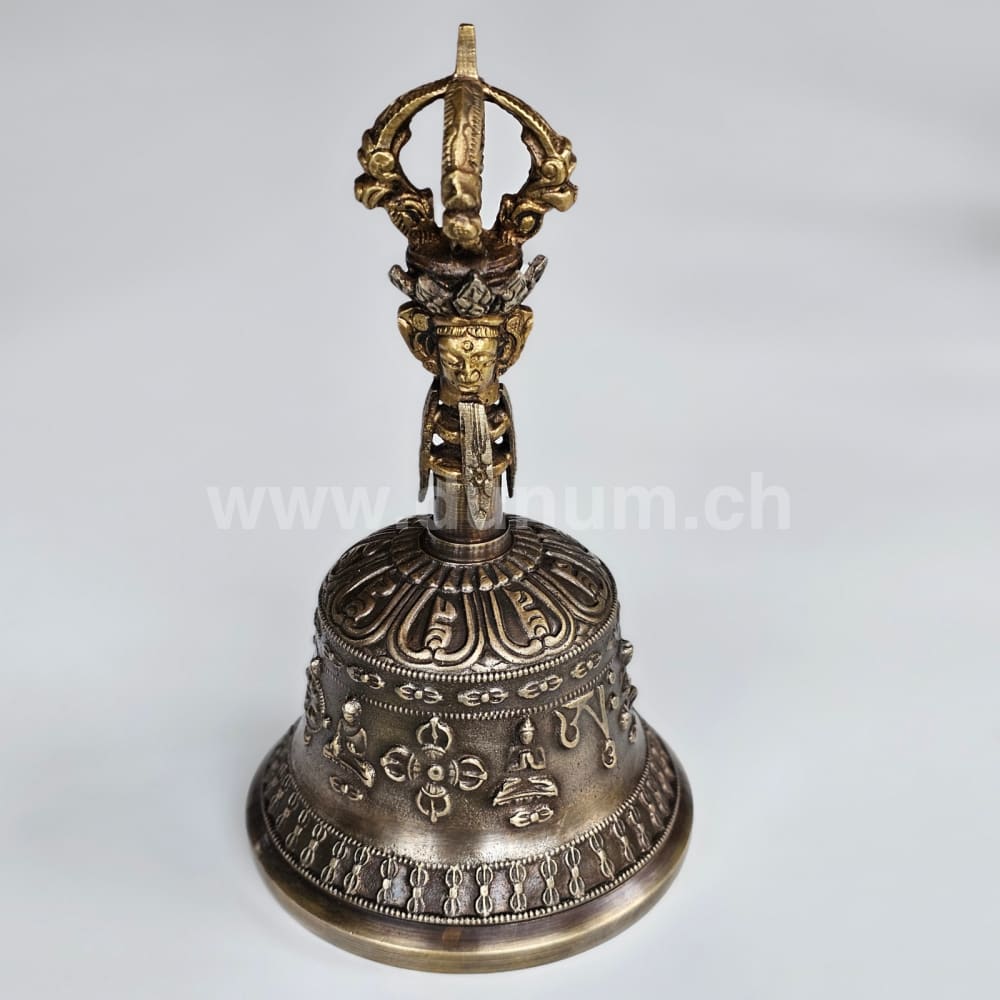 Tempelglocke Ghanta mit Dorjé 18 cm hoch