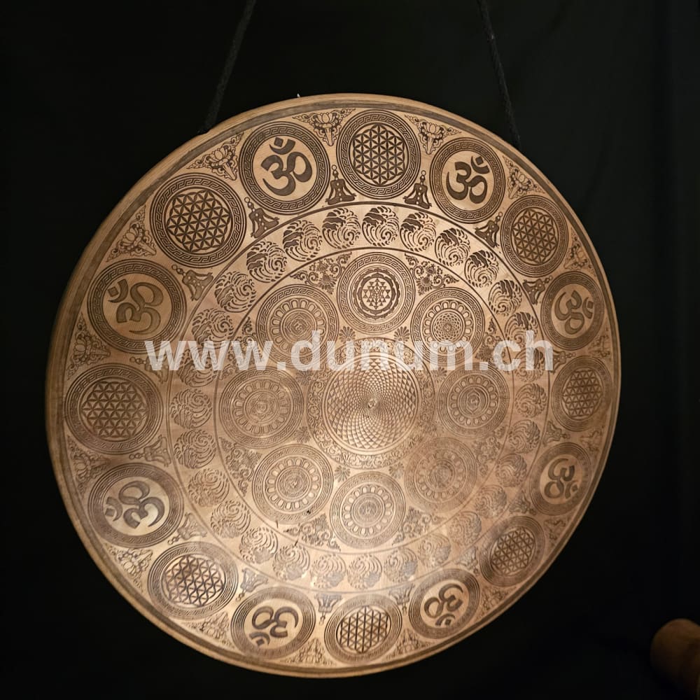 Tempelgong aus Nepal ø 40 cm - Blume des Lebens