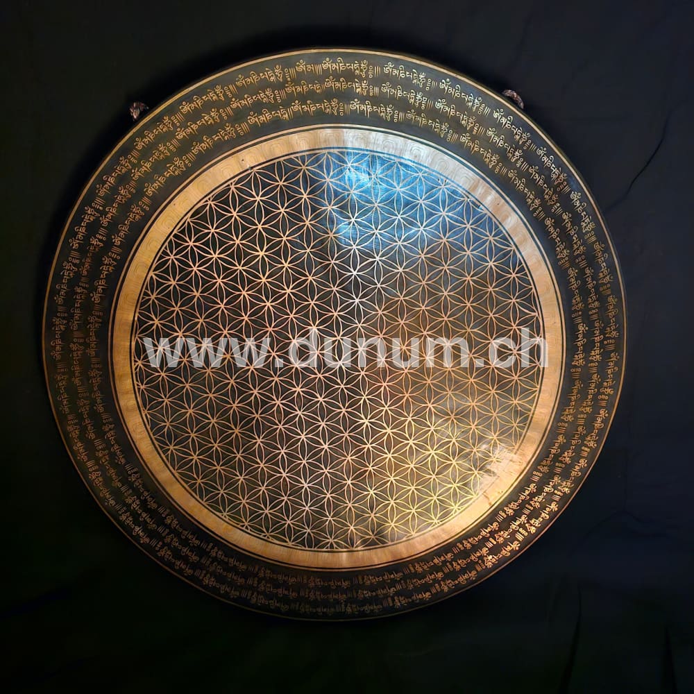 Tempelgong aus Nepal ø 50 cm - Blume des Lebens