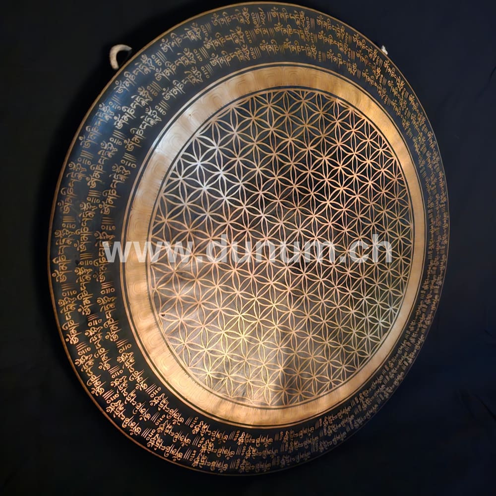 Tempelgong aus Nepal ø 60 cm - Blume des Lebens