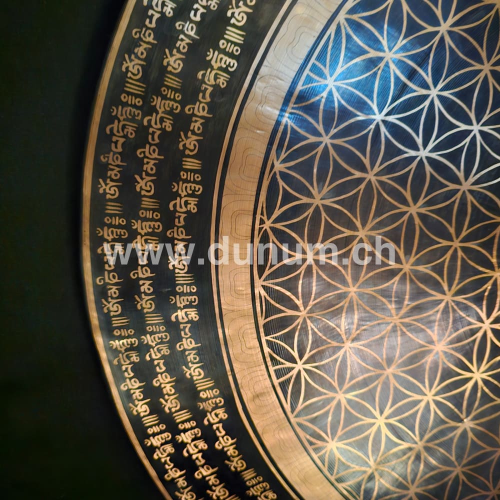 Tempelgong aus Nepal ø 60 cm - Blume des Lebens
