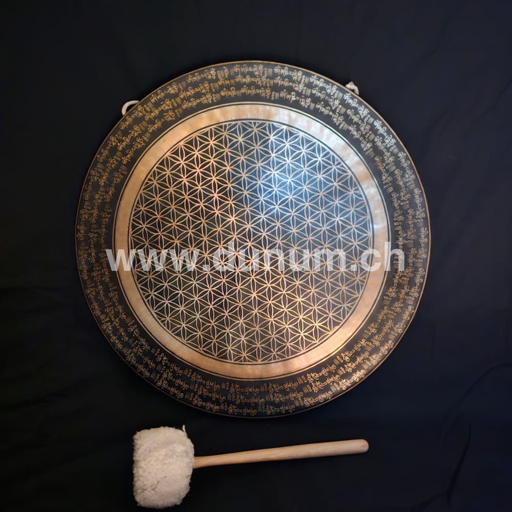 Tempelgong aus Nepal ø 60 cm - Blume des Lebens