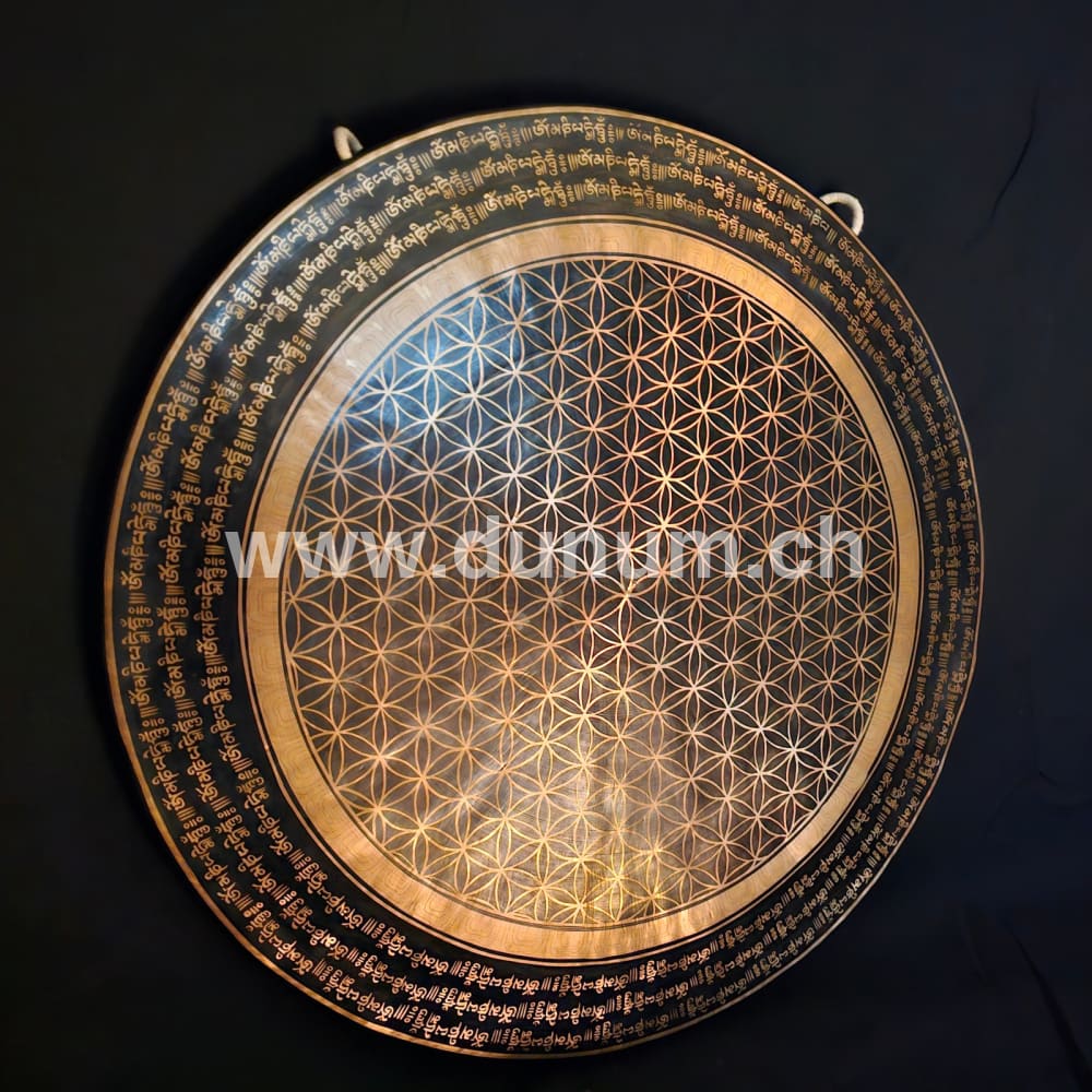 Tempelgong aus Nepal ø 60 cm - Blume des Lebens