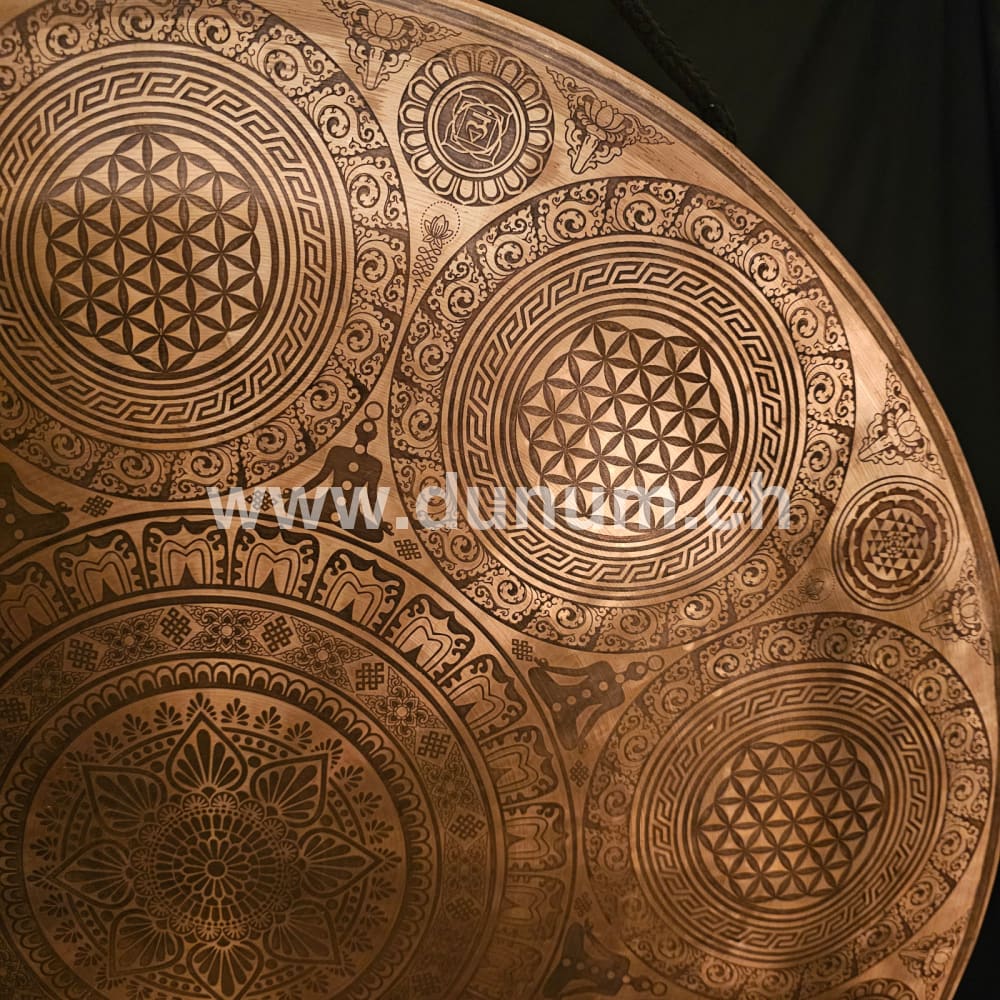 Tempelgong aus Nepal ø 60 cm - Lotus