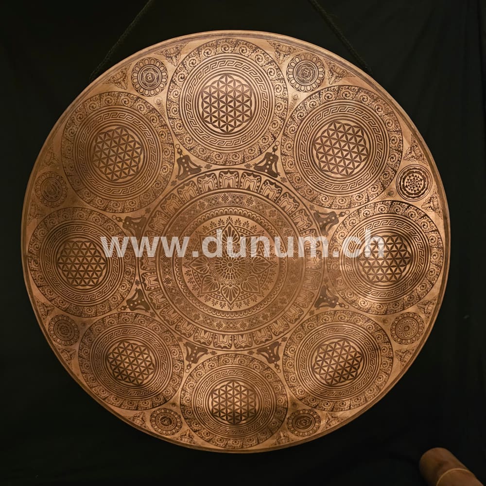 Tempelgong aus Nepal ø 60 cm - Lotus