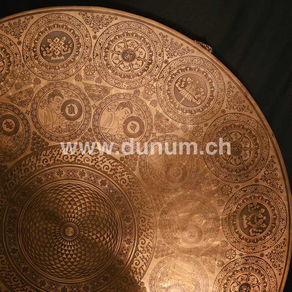Tempelgong aus Nepal ø 80 cm - Blume des Lebens
