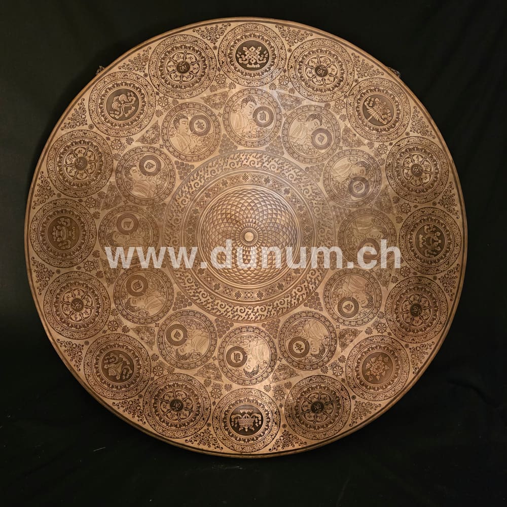 Tempelgong aus Nepal ø 80 cm - Blume des Lebens