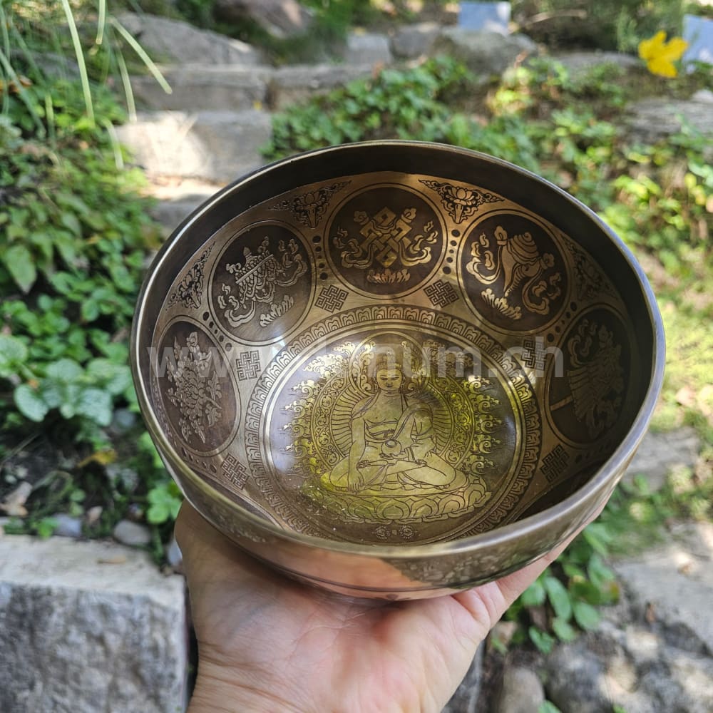 Tibetische Klangschale - Buddha ø 15 cm | D | Sakral Chakra