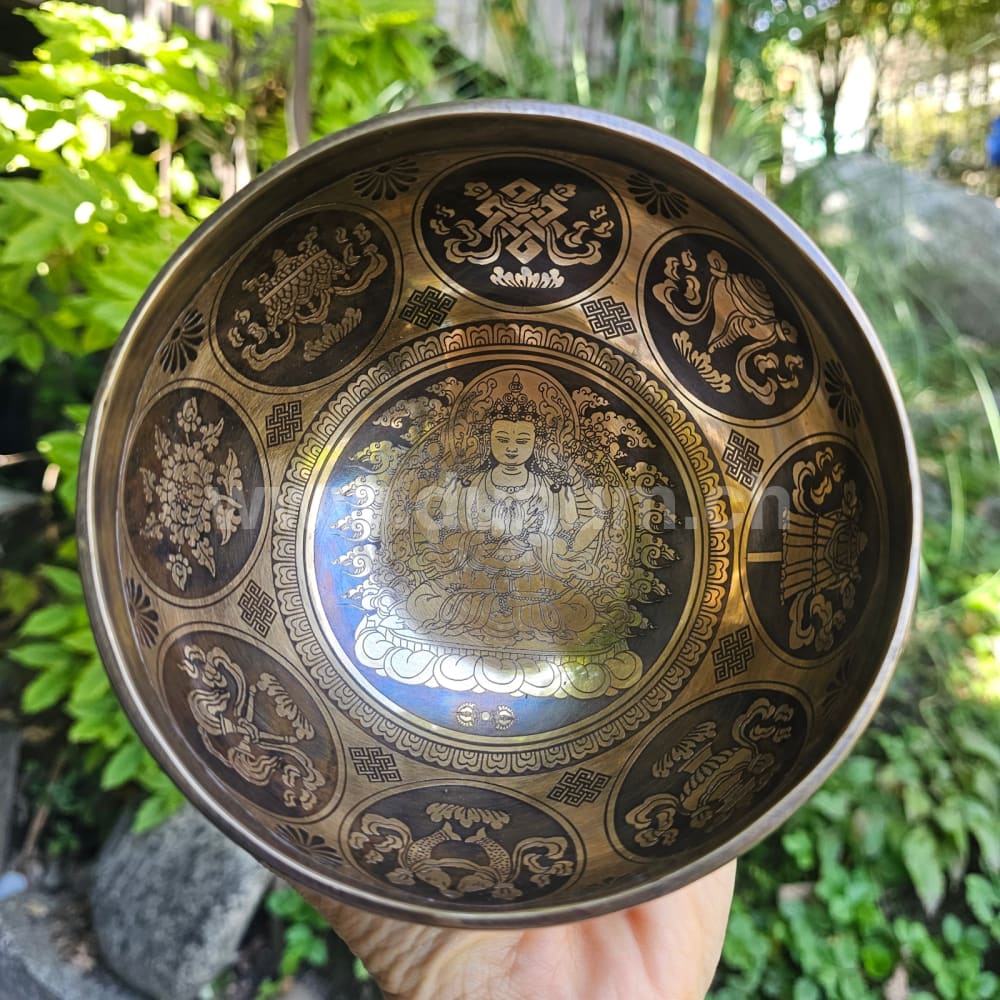 Tibetische Klangschale - Kharaccheri ø 14 cm | F | Herz Chakra