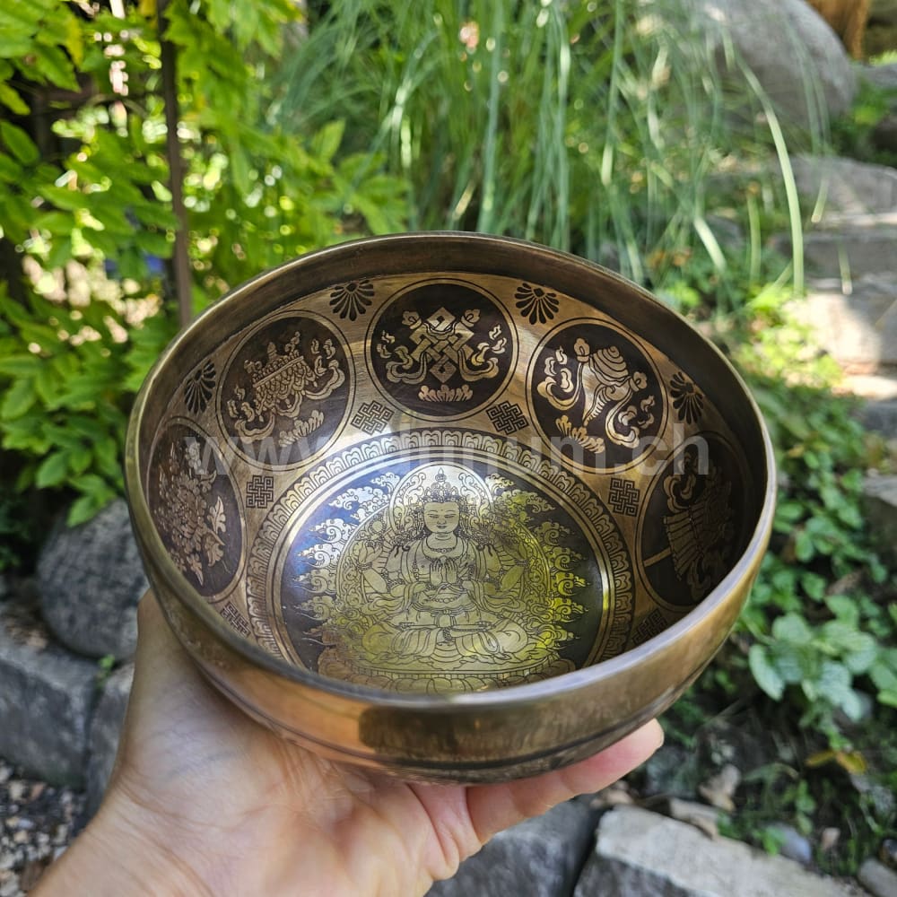 Tibetische Klangschale - Kharaccheri ø 14 cm | F | Herz Chakra