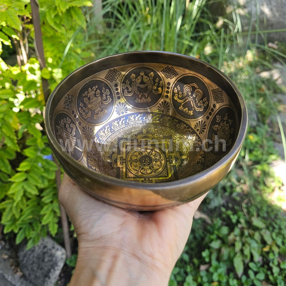 Tibetische Klangschale - Mantra ø 14 cm | F | Herz Chakra