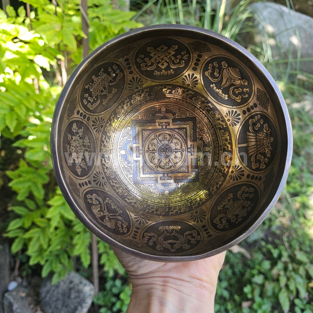 Tibetische Klangschale - Mantra ø 14 cm | F | Herz Chakra