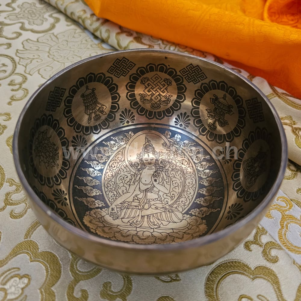 Tibetische Klangschale - Weisse Tara ø 12 cm