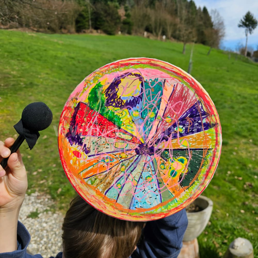 Vegane Buffalo Drum ø 25 cm mit Schlägel - Kosmos  |  Schamanentrommel | Perkussion & Trommel | Dunum.ch