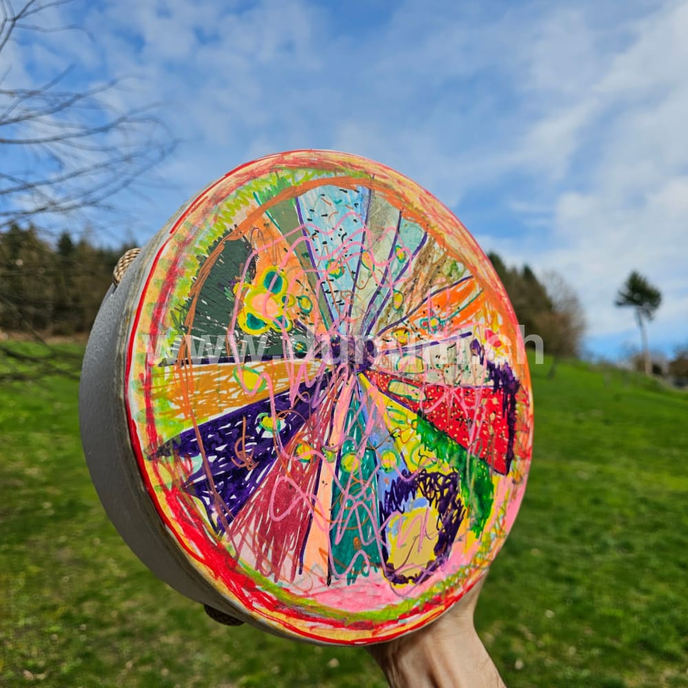 Vegane Buffalo Drum ø 25 cm mit Schlägel - Kosmos | Schamanentrommel | Perkussion & Trommel | Dunum.ch