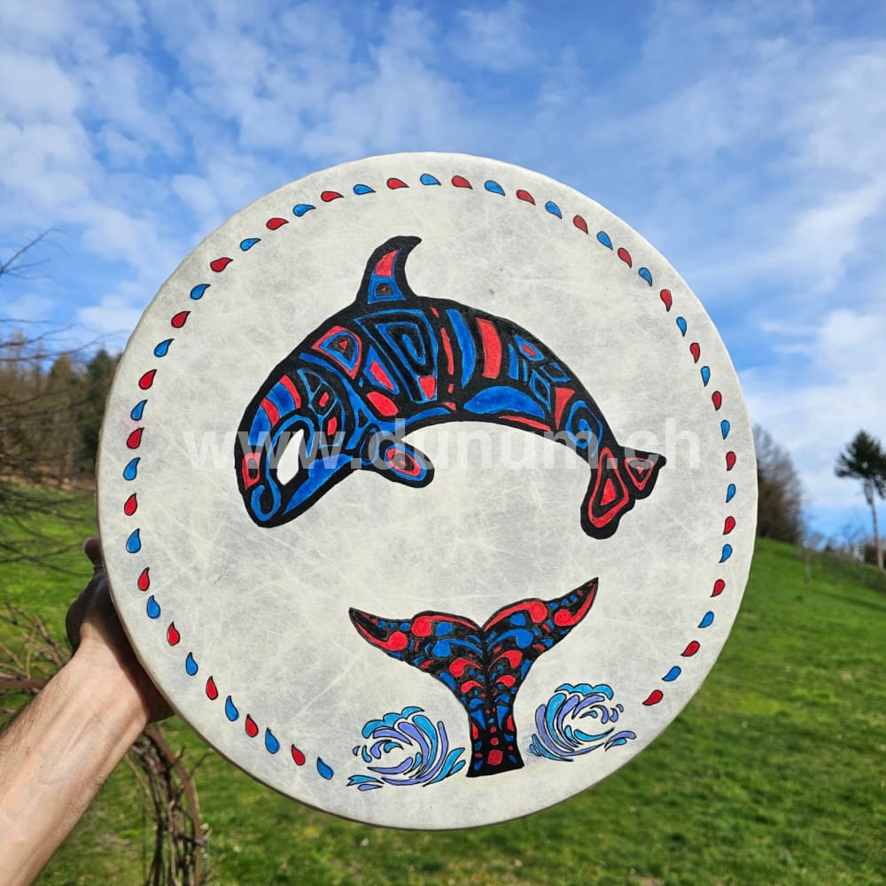 Vegane Buffalo Drum ø 40 cm mit Schlägel - Orca | Schamanentrommel | Perkussion & Trommel | Dunum.ch