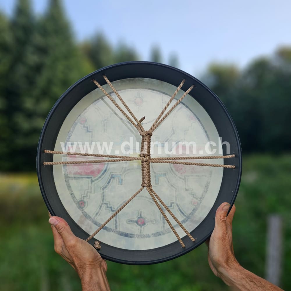 Vegane Buffalo Drum ø 40 cm mit Schlägel - Shipibo | Schamanentrommel | Perkussion & Trommel | Dunum.ch