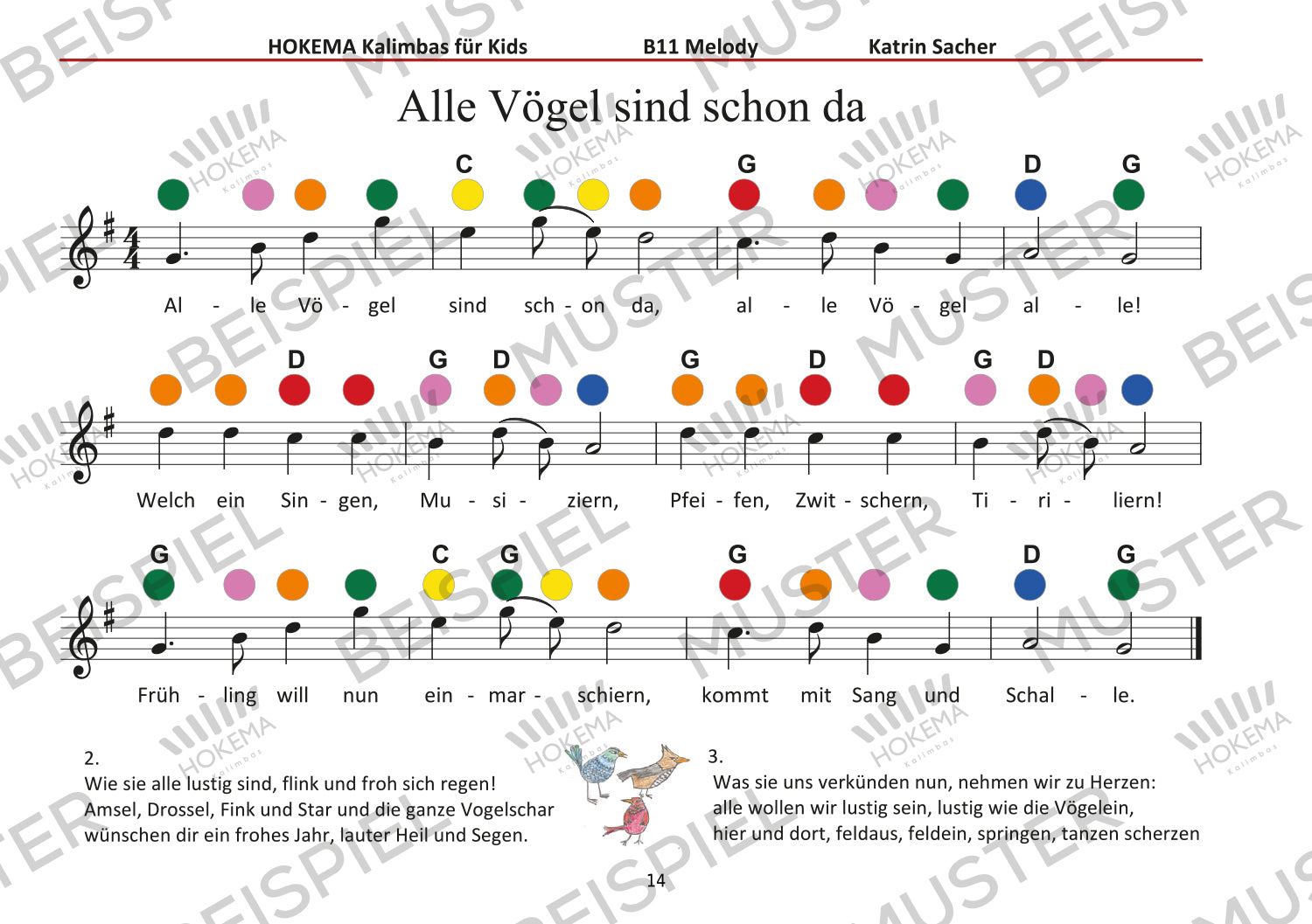 Lehrbuch für Kids - Kalimba B11 / Sansula Melody (grün) | Melodisch & Harmonisch | Sansula & Kalimba | Dunum.ch