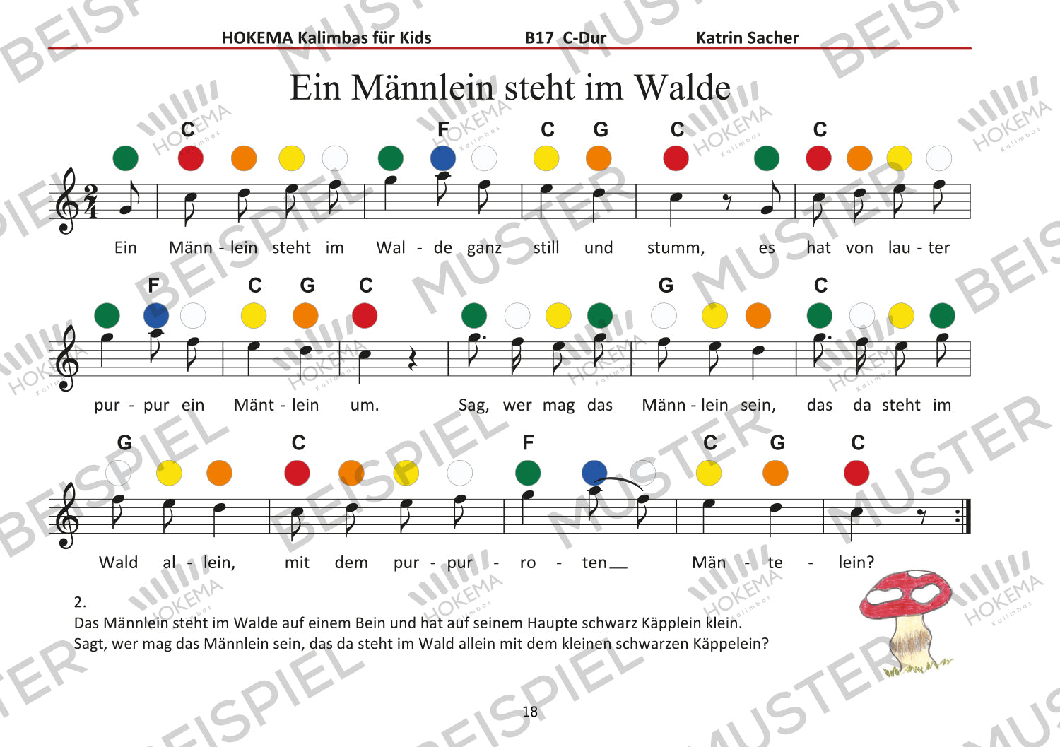 Lehrbuch für Kids - Kalimba B17 (orange) | Melodisch & Harmonisch | Sansula & Kalimba | Dunum.ch