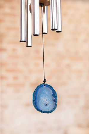 Blue Agate Meditation Chime 29" - Silber | Koshi, Glocken & Gong | Windspiele | Dunum.ch