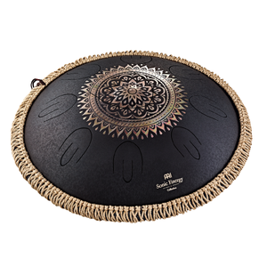 Octave Steel Tongue Drum - D Kurd - Blumendesign | Handpan | Dunum.ch