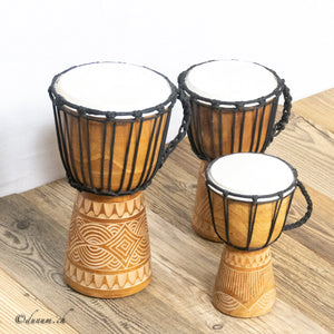 Kleine Djembé Ø 13-17 cm, H 20-30 cm | Perkussion | Djembé, Bongo und Darbuka | Dunum.ch