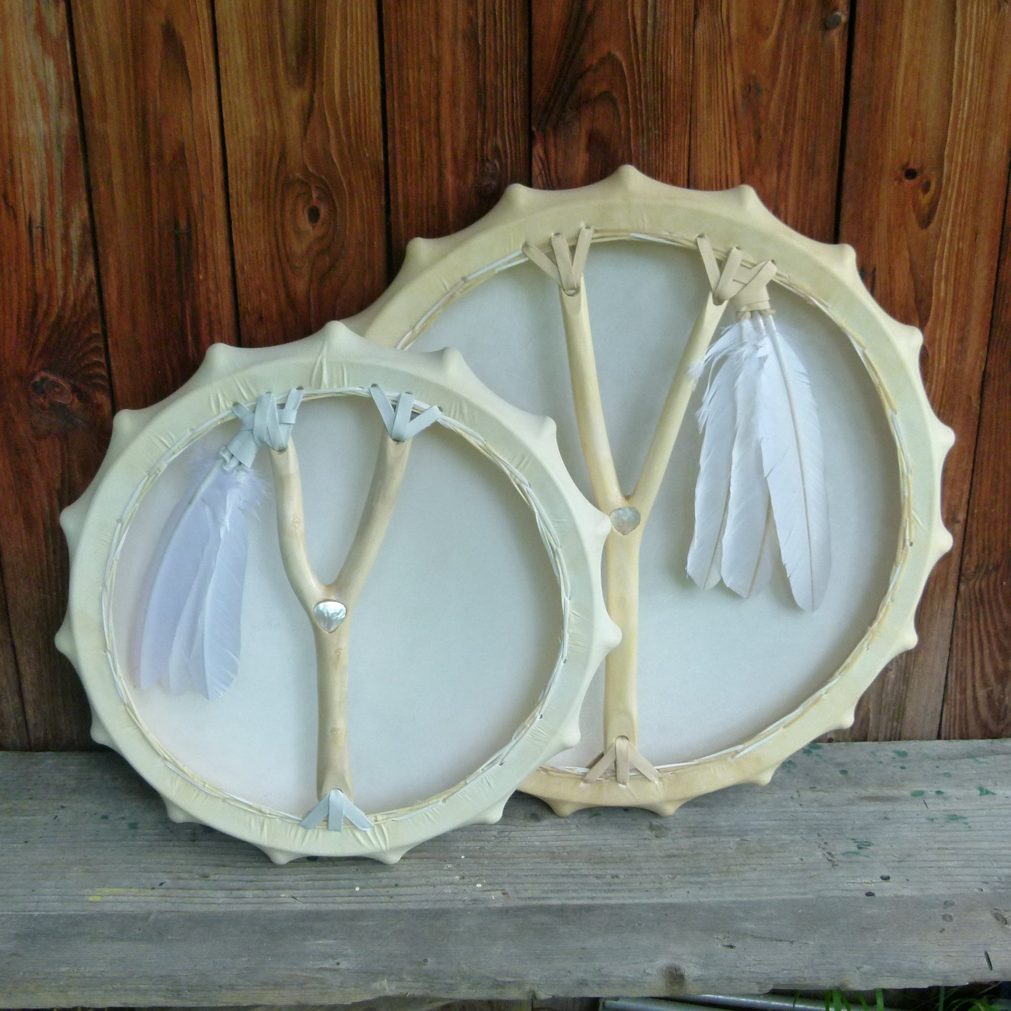 Schaman Drum with branch fork handle ø 46 and 56 cm - Goat