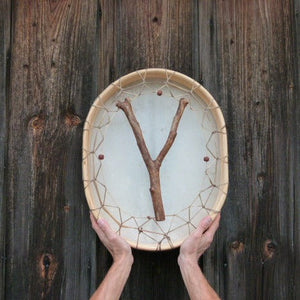 Sonnenwende Ritualtrommel oval - Gemse - Alaska Zeder | Perkussion | Schamanentrommel | Dunum.ch