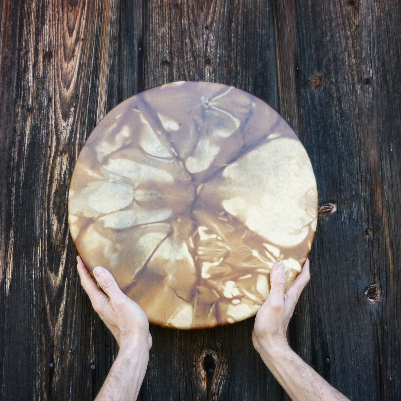 New moon shaman drum ø 40 cm - deer - oak